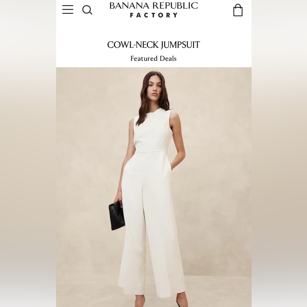 RED Banana Republic Cowl-Neck Jumpsuit